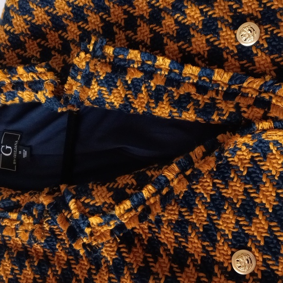 G by Giuliana navy blue and mustard color waist line jacket. Size M. - Picture 3 of 10